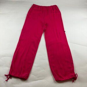 Love Tree Hot Pink Linen Blend Cargo Harem Pant M